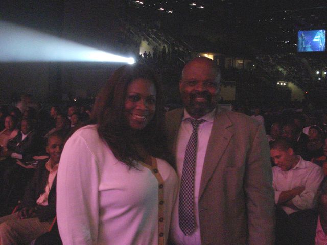 Jackie Sunshine Smith and Durban Mayor Obed Mlaba at ICC Durban concert.JPG