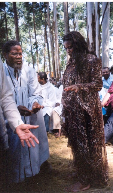 Zulu Profit of iNazareth Baptist Church baptises Jackie Sunshine Smith in Metro Durban South Africa.jpg