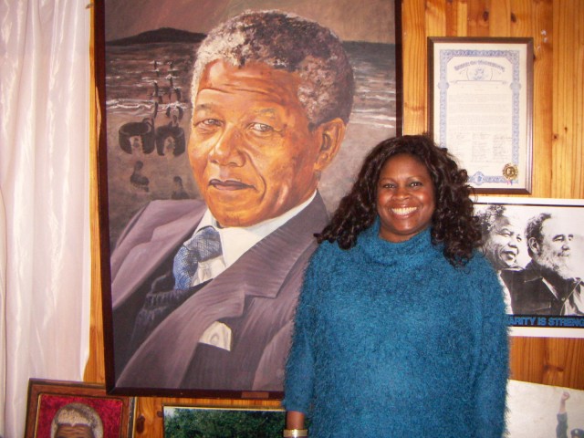 Jackie Sunshine Smith at Nelson Mandela former home in Soweto South Africa.JPG