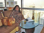 Jackie Sunshine Smith enjoys Dubai skyline from Jumeirah Emirates Towers.jpg