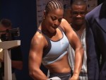 Laila Ali pose at Beatdown 2 weighin ATL.jpg