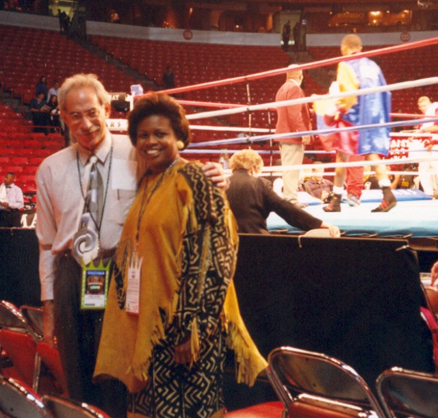 Marc Ratner & Jackie Smith ringside at Holyfield-Lewis Thomas & Mack Center Las Vegas.jpg
