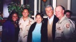 Michael Buffer, Jackie Sunshine Smith, U S Army soldiers at DKP event in Atlantic City.jpg