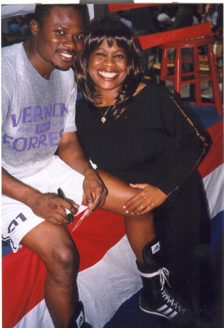 Vernon Forrest & Jackie Sunshine Smith at public workout CNN Center Atlanta.jpg