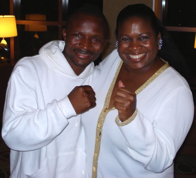 IBF Champion Joseph Agbeko and Jackie Sunshine Smith at DKP event in Sunrise Florida.JPG