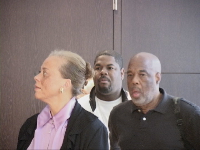Lonnie Ali with Damon and Howard Bingham at UN Press conf in Berlin for Muhammad Ali.JPG