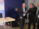 Promoter Wilfried Sauerland walks out on Stonie at Valuev vs Ruiz postfight presser.jpG