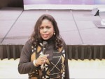 Jackie Sunshine Smith intro for Sunshine Boxing Show at weighin Berlin.JPG