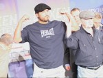 WBA Champ John Ruiz and Norman Stone at weigh in Berlin.jpG